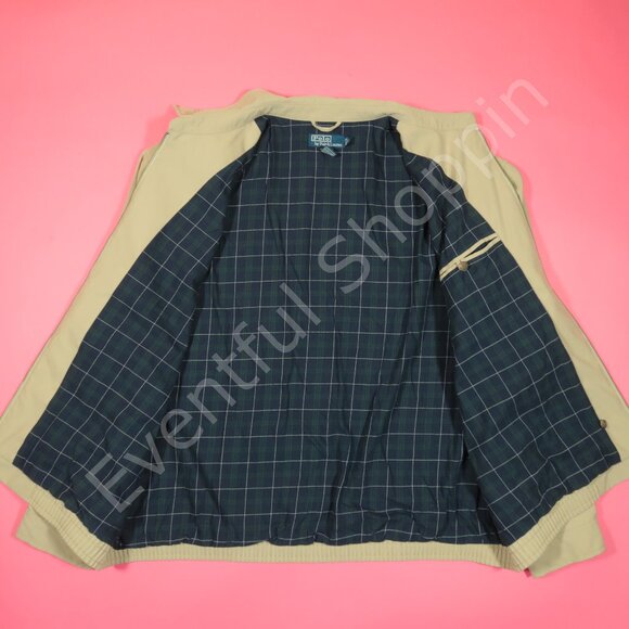 Vintage Polo Ralph Lauren Jacket Mens 2XB Beige Bi Swing Harrington Bomber Lined - Picture 6 of 8